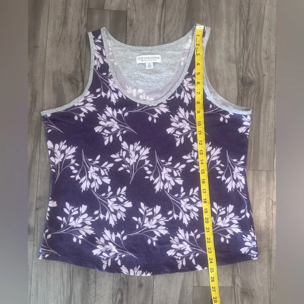 Karen Neuburger Purple and Gray Floral Pajama.size L. Ultra soft sleeping shirt